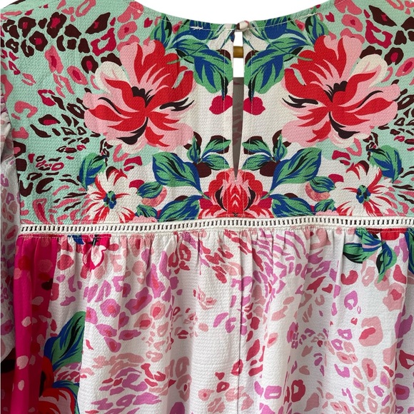 Umgee size XL women’s Floral Pink and White Blouse LS pink - Picture 5 of 11